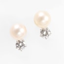 Ohrstecker mit Clipbrisur mit Brillanten ca.1 ct. & Akoya Perle