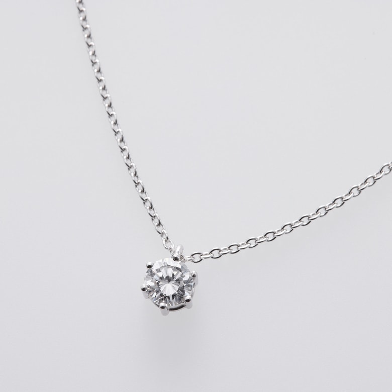 0,50 Karat Labor Gewachsener Diamant Solitär Anhänger, 14k Goldkette