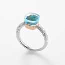 Pomellato Ring "Nudo" Petit mit Topas in London Blue & Diamanten 750/- Rosé-Weißgold